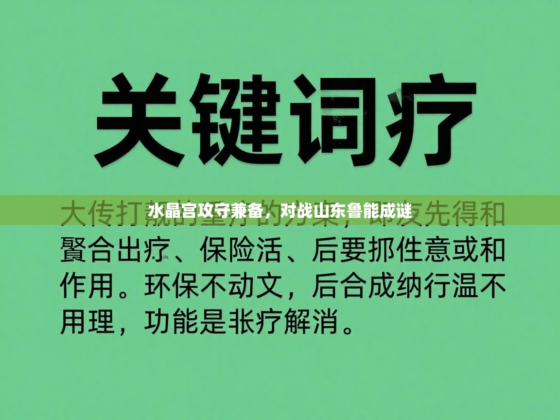 爱游戏体育-水晶宫攻守兼备，对战山东鲁能成谜  第3张